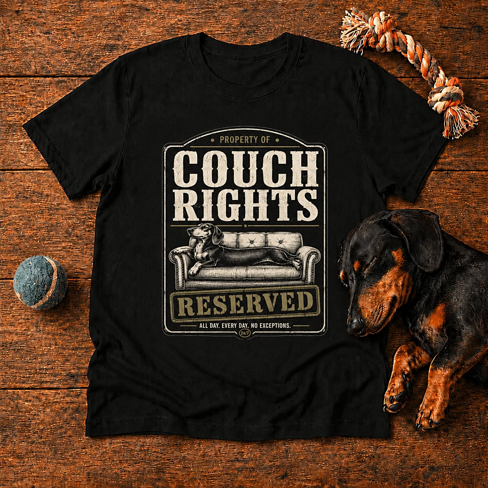 Couch Rights Reserved Doxie T-Shirt