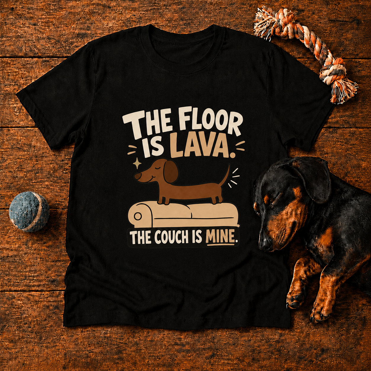 The Floor Is Lava Doxie T-Shirt