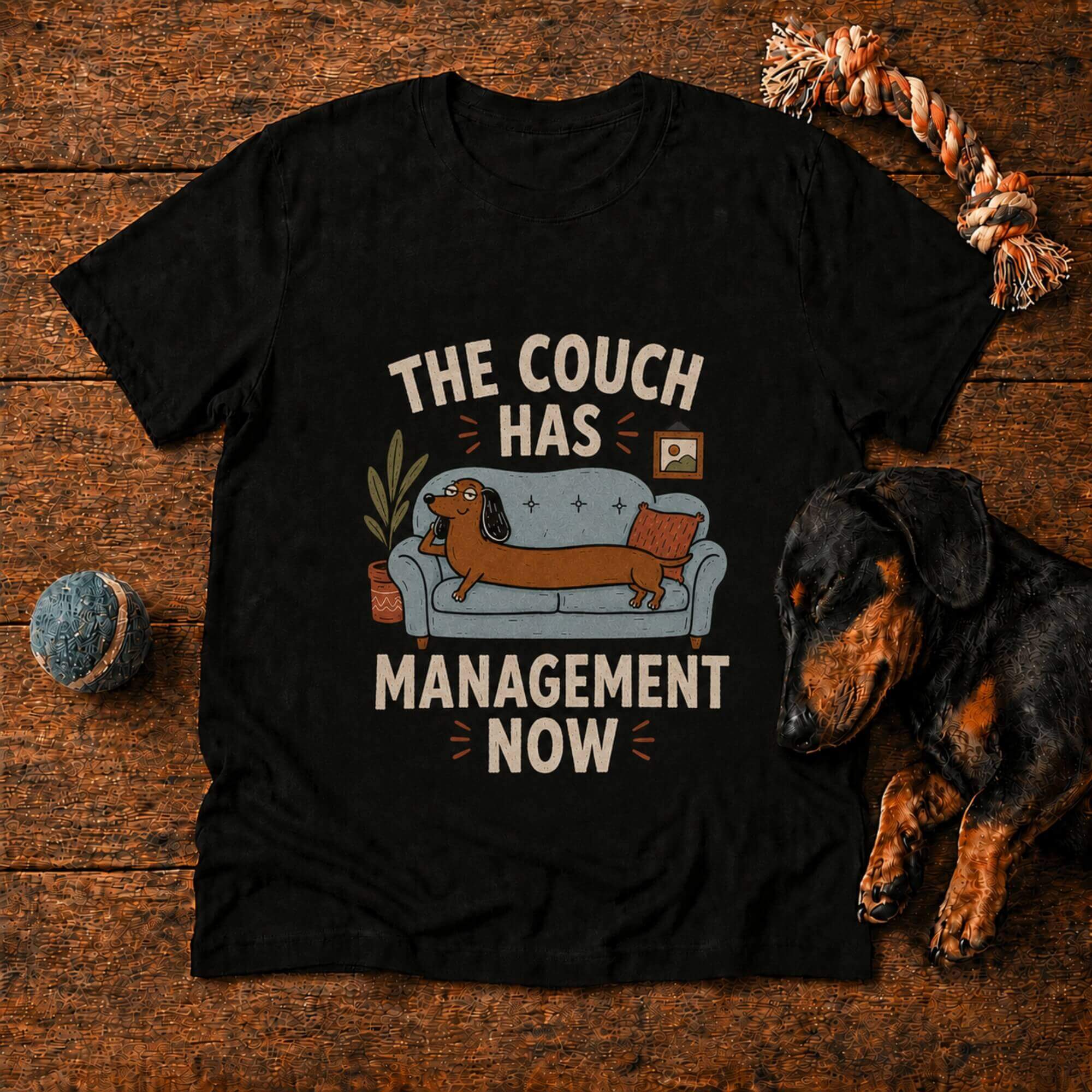The Couch Has Management Now Doxie T-Shirt