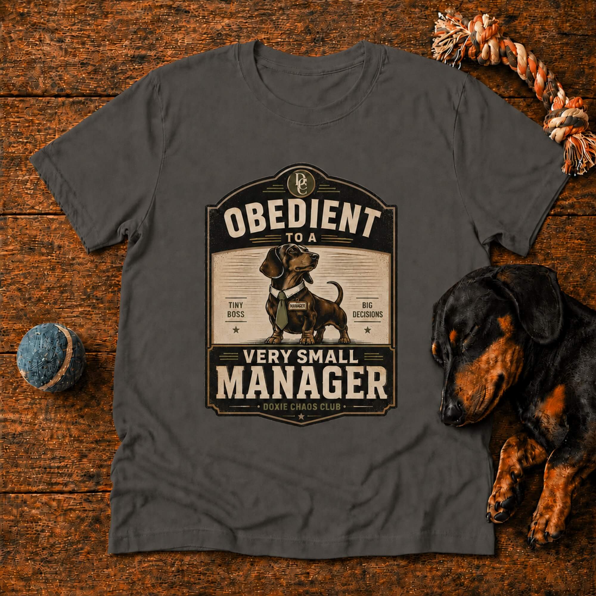 Obedient to a Very Small Manager Doxie T-Shirt