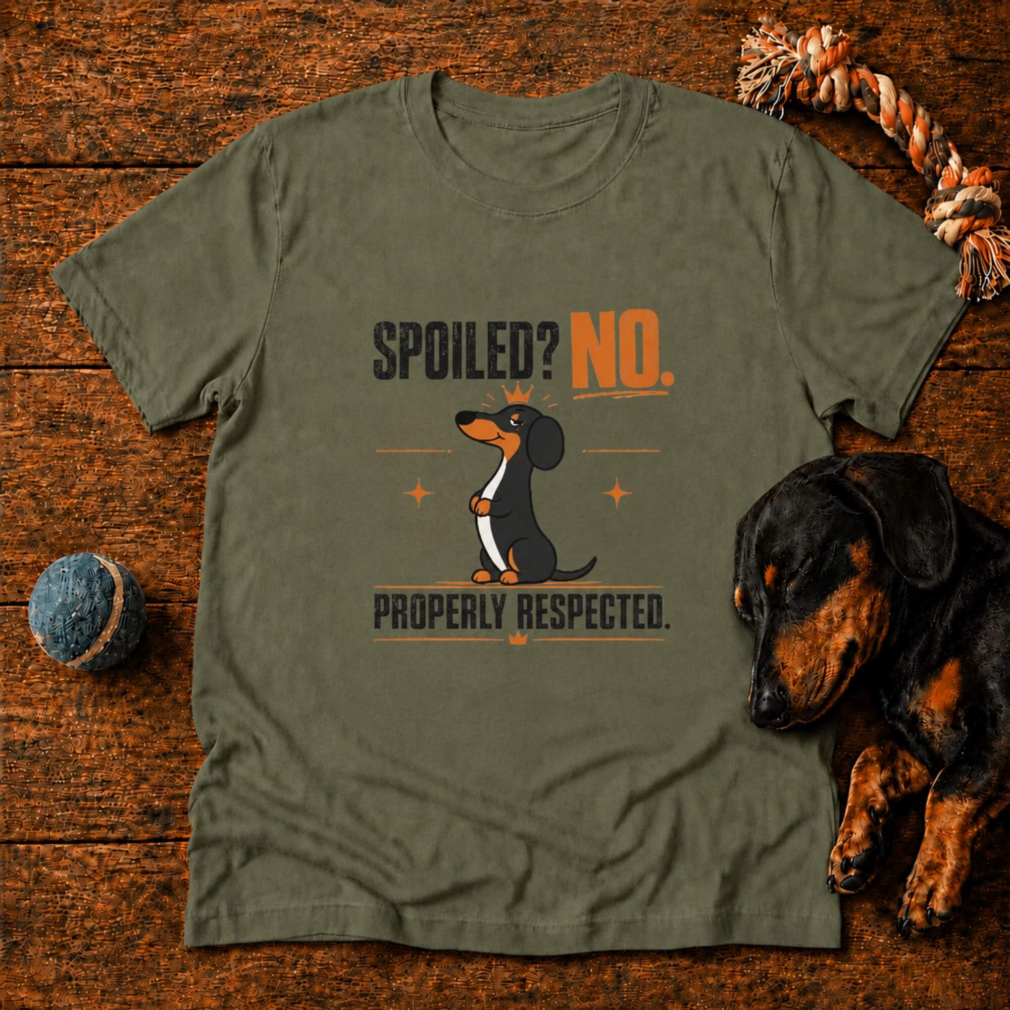 Spoiled? No. Properly Respected. Doxie T-Shirt